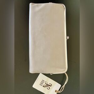 NWT Hobo Lauren Leather Double Frame Clutch In Cloud